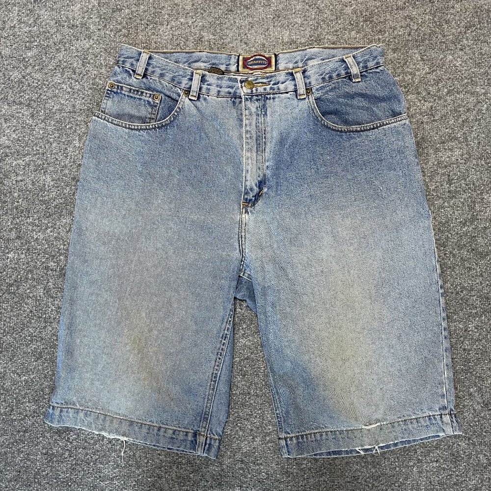 Vintage Graffiti Softwear Mens Denim Shorts Size 36 Light Wash